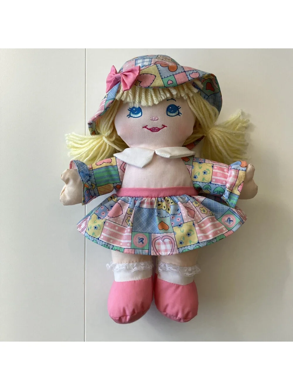 VTG Precious Mine Dolly Soft Rag Doll Yarn Hair 14